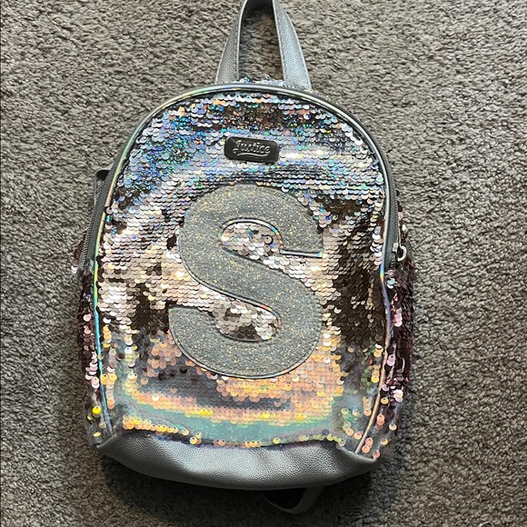 Justice Silver and Multicolor Sequin Backpack - Picture 1 of 5